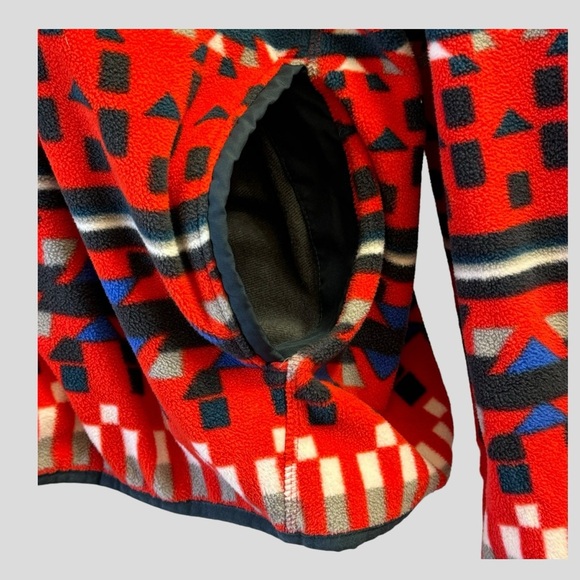 Eddie Bauer Men’s Fleece Sweater T2XL Red Geometric Pattern - Picture 9 of 14